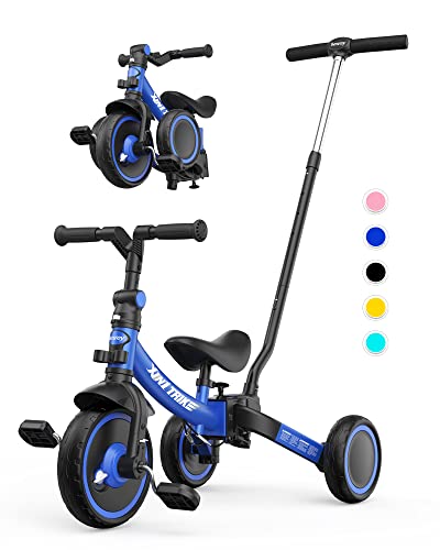 besrey 7 in 1 Kleinkind-Dreirad mit Lenkschiebegriff für 1-5 Jahre, faltbares Laufräder, Kleinkind-Fahrrad mit Radkupplung, größere Räder, abnehmbare Pedale, höhenverstellbarer Sitz,Blau besrey 7 in 1 Kleinkind-Dreirad mit Lenkschiebegriff für 1-5 Jahre, faltbares Laufräder, Kleinkind-Fahrrad mit Radkupplung, größere Räder, abnehmbare Pedale, höhenverstellbarer Sitz,Blau von besrey