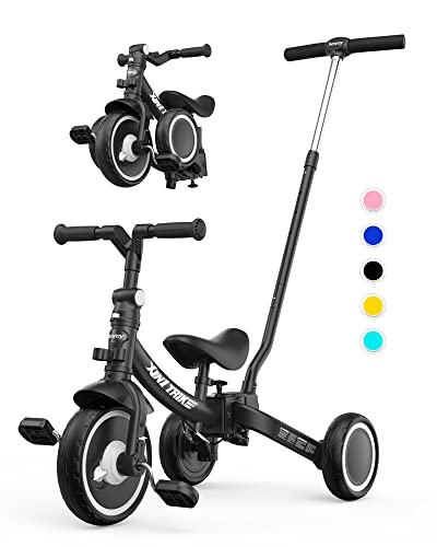 besrey 7 in 1 Kleinkind-Dreirad mit Lenkschiebegriff für 1-5 Jahre, faltbares Laufräder, Kleinkind-Fahrrad mit Radkupplung, größere Räder, abnehmbare Pedale, höhenverstellbarer Sitz,Schwarz besrey 7 in 1 Kleinkind-Dreirad mit Lenkschiebegriff für 1-5 Jahre, faltbares Laufräder, Kleinkind-Fahrrad mit Radkupplung, größere Räder, abnehmbare Pedale, höhenverstellbarer Sitz,Schwarz von besrey