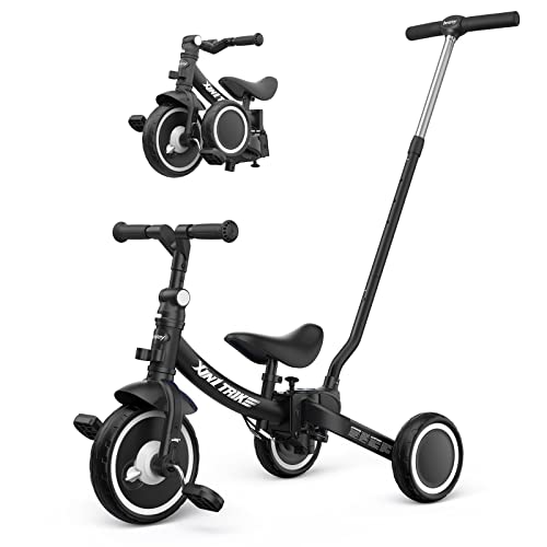 besrey 7 in 1 Kleinkind-Dreirad mit Lenkschiebegriff für 1-5 Jahre, faltbares Laufräder, Kleinkind-Fahrrad mit Radkupplung, größere Räder, abnehmbare Pedale, höhenverstellbarer Sitz,Schwarz besrey 7 in 1 Kleinkind-Dreirad mit Lenkschiebegriff für 1-5 Jahre, faltbares Laufräder, Kleinkind-Fahrrad mit Radkupplung, größere Räder, abnehmbare Pedale, höhenverstellbarer Sitz,Schwarz von besrey