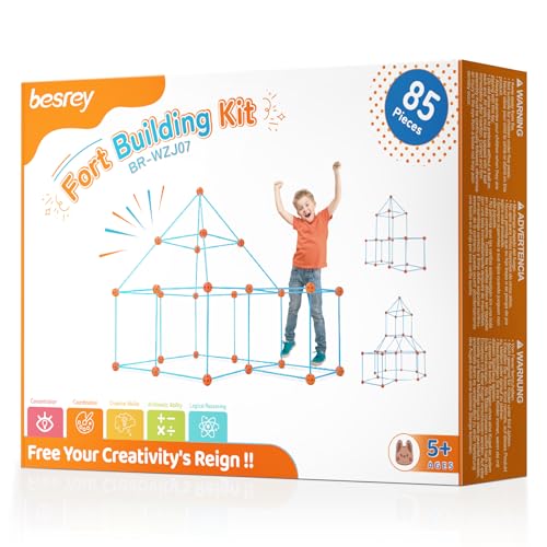 besrey 85pcs DIY Kinder Konstruktionsspielzeug,Outdoor Spielzeug - Kreativ Set für Kinder, Konstruktionsspiel, DIY-Bauspielzeug,Play Tent,Spielzelt, Indoor Spielhaus Höhle von besrey