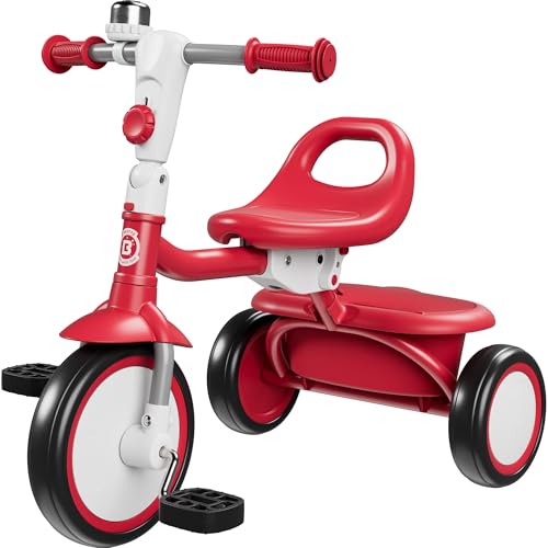 besrey Kleinkinder-Dreirad mit Klingel, Kinderdreirad Alter 18 Monate bis 5 Jahre, Kleinkinderfahrrad für 2-4-Jährige, Geschenke & Spielzeug für Jungen & Mädchen, Rot von besrey