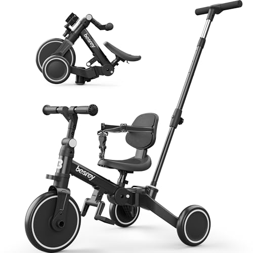 besrey Kleinkinderfahrrad mit elterngesteuertem Schiebegriff für 1-3 Jahre alte Mädchen und Jungen, faltbares Kinder-Schiebedreirad, Kleinkinderdreirad mit abnehmbaren Pedalen, höhenverstellbarer Sitz besrey Kleinkinderfahrrad mit elterngesteuertem Schiebegriff für 1-3 Jahre alte Mädchen und Jungen, faltbares Kinder-Schiebedreirad, Kleinkinderdreirad mit abnehmbaren Pedalen, höhenverstellbarer Sitz von besrey