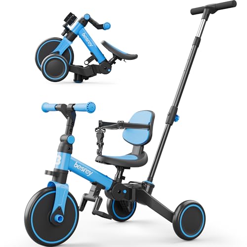 besrey Kleinkinderfahrrad mit elterngesteuertem Schiebegriff für 1-3 Jahre alte Mädchen und Jungen, faltbares Kinder-Schiebedreirad, Kleinkinderdreirad mit abnehmbaren Pedalen, höhenverstellbarer Sitz besrey Kleinkinderfahrrad mit elterngesteuertem Schiebegriff für 1-3 Jahre alte Mädchen und Jungen, faltbares Kinder-Schiebedreirad, Kleinkinderdreirad mit abnehmbaren Pedalen, höhenverstellbarer Sitz von besrey