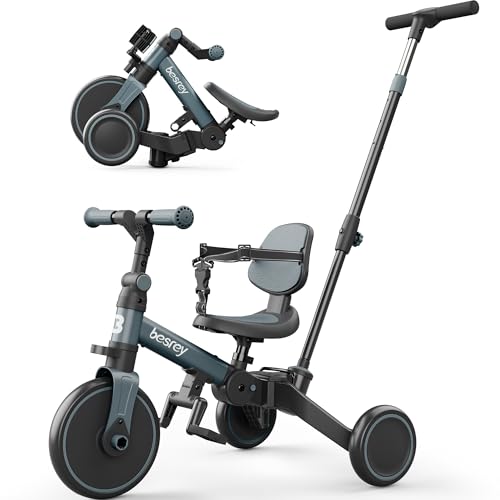 besrey Kleinkinderfahrrad mit elterngesteuertem Schiebegriff für 1-3 Jahre alte Mädchen und Jungen, faltbares Kinder-Schiebedreirad, Kleinkinderdreirad mit abnehmbaren Pedalen, höhenverstellbarer Sitz besrey Kleinkinderfahrrad mit elterngesteuertem Schiebegriff für 1-3 Jahre alte Mädchen und Jungen, faltbares Kinder-Schiebedreirad, Kleinkinderdreirad mit abnehmbaren Pedalen, höhenverstellbarer Sitz von besrey