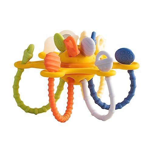 bevog Kleinkind-Pull-String-Aktivitätsspielzeug,Geschicklichkeitsaufbauendes sensorisches Silikonspielzeug - Kleinkind-Beißspielzeug, pädagogisches Motorikspielzeug für Jungen, Mädchen, Kinder von bevog