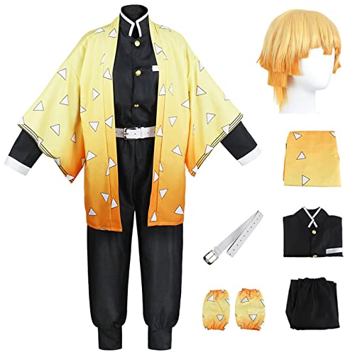 bi bi hou Agatsuma Zenitsu Cosplay Kostüm mit Perücke Anime Kostüm Kimetsu no Yaiba Cosplay Zenitsu Kimono Set Weihnachten Halloween Karneval Party Bühnenauftritt Kostüm Erwachsene bi bi hou Agatsuma Zenitsu Cosplay Kostüm mit Perücke Anime Kostüm Kimetsu no Yaiba Cosplay Zenitsu Kimono Set Weihnachten Halloween Karneval Party Bühnenauftritt Kostüm Erwachsene von bi bi hou
