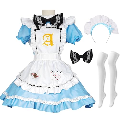 bi bi hou Alice Cosplay Kostüm French Maid Dress Alice Verkleidung Lolita Kleid Dienstmädchen Kostüm Weihnachten Halloween Karneval Party Bühnenauftritt Kostüm für Erwachsene Größe S-5XL bi bi hou Alice Cosplay Kostüm French Maid Dress Alice Verkleidung Lolita Kleid Dienstmädchen Kostüm Weihnachten Halloween Karneval Party Bühnenauftritt Kostüm für Erwachsene Größe S-5XL von bi bi hou