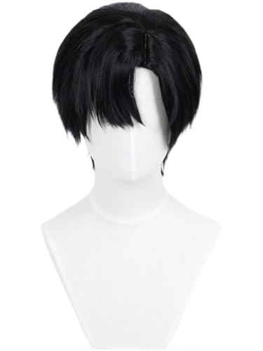 bi bi hou Alien Stage Ivan Cosplay Perücke Schwarz Kurze Anime Alien Stage Verkleidung Ivan Wig Halloween Karneval Party Kostüm Zubehör Anime Perücke Erwachsene von bi bi hou