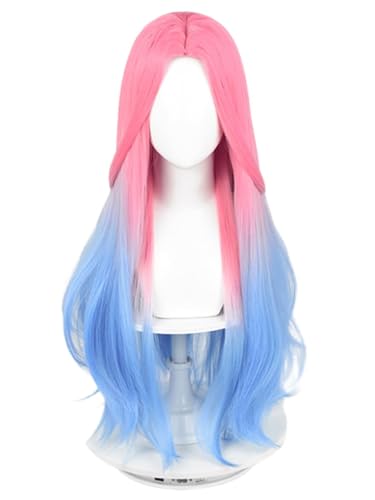 bi bi hou Alien Stage Mizi Cosplay Perücke Rosa Blau Gradient Länge 70cm Anime Alien Stage Verkleidung Mizi Wig Halloween Karneval Party Kostüm Zubehör Anime Perücke Erwachsene von bi bi hou