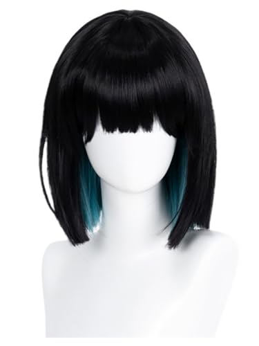 bi bi hou Alien Stage Sua Cosplay Perücke Schwarz Kurze Anime Alien Stage Verkleidung Sua Wig Halloween Karneval Party Kostüm Zubehör Anime Perücke Erwachsene von bi bi hou