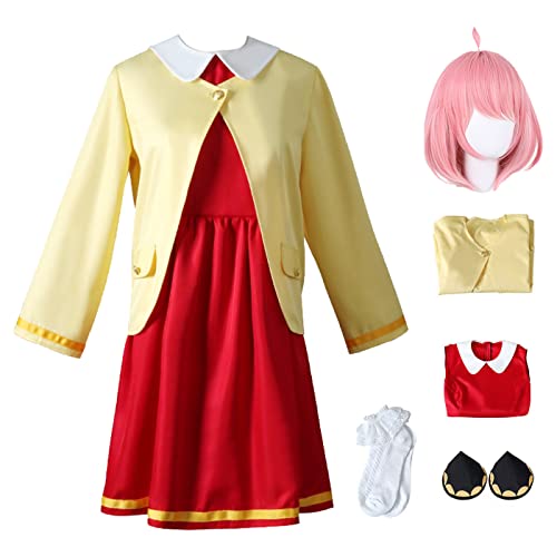 bi bi hou Anya Forger Cosplay Kostüm mit Perücke Anime Spy X Family Cosplay Kostüm Anya Cosplay Outfit Halloween Karneval Party Bühnenauftritt Kostüm für Erwachsene bi bi hou Anya Forger Cosplay Kostüm mit Perücke Anime Spy X Family Cosplay Kostüm Anya Cosplay Outfit Halloween Karneval Party Bühnenauftritt Kostüm für Erwachsene von bi bi hou