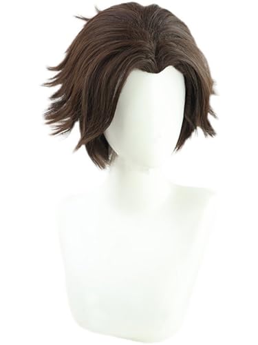 bi bi hou Arcane Viktor Cosplay Perücke Braun Kurz Anime Arcane Verkleidung Viktor Wig Halloween Karneval Party Kostüm Zubehör Anime Perücke Erwachsene von bi bi hou