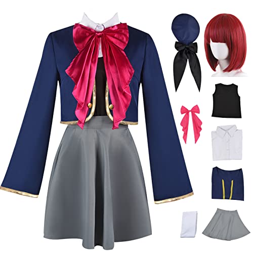 bi bi hou Arima Kana Cosplay Kostüm Komplettes Set mit Perücke Anime Oshi no Ko Cosplay Verkleidung Kana Arima Cosplay Uniform Halloween Karneval Party Bühnenauftritt Kostüm Erwachsene von bi bi hou