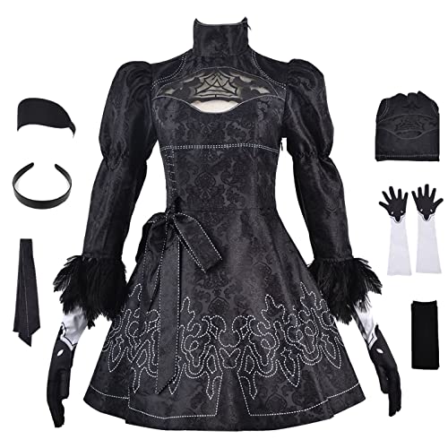 bi bi hou Automata 2B Cosplay Kostüm Komplettes Set mit Perücke NieR 2B Verkleidung Yorha 2B Cosplay Schwarzes Gothic Kleid Halloween Karneval Party Bühnenauftritt Kostüm Erwachsene bi bi hou Automata 2B Cosplay Kostüm Komplettes Set mit Perücke NieR 2B Verkleidung Yorha 2B Cosplay Schwarzes Gothic Kleid Halloween Karneval Party Bühnenauftritt Kostüm Erwachsene von bi bi hou