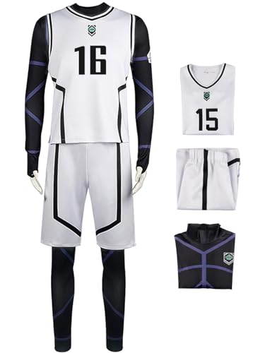 bi bi hou Blue Lock Cosplay Bachira Meguru Kostüm Trikot Set Oberteil Shorts und Jumpsuit Blue Lock Bachira Meguru Uniform Football Jersey Weihnachten Halloween Karneval Party Sport Kostüm bi bi hou Blue Lock Cosplay Bachira Meguru Kostüm Trikot Set Oberteil Shorts und Jumpsuit Blue Lock Bachira Meguru Uniform Football Jersey Weihnachten Halloween Karneval Party Sport Kostüm von bi bi hou