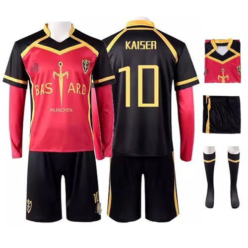 bi bi hou Blue Lock Cosplay Michael Kaiser Kostüm Trikot Set Oberteil Shorts und Socken Blue Lock Michael Kaiser Uniform Football Jersey Weihnachten Halloween Karneval Party Sport Kostüm bi bi hou Blue Lock Cosplay Michael Kaiser Kostüm Trikot Set Oberteil Shorts und Socken Blue Lock Michael Kaiser Uniform Football Jersey Weihnachten Halloween Karneval Party Sport Kostüm von bi bi hou