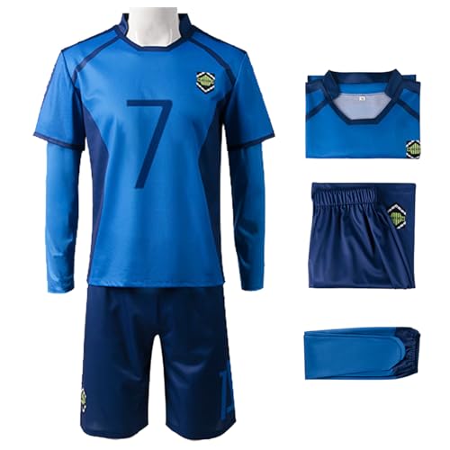 bi bi hou Blue Lock Cosplay Nagi Seishiro Kostüm Trikot Set Oberteil Shorts und Socken Blue Lock Nagi Seishiro Uniform Football Jersey Weihnachten Halloween Karneval Party Sport Kostüm bi bi hou Blue Lock Cosplay Nagi Seishiro Kostüm Trikot Set Oberteil Shorts und Socken Blue Lock Nagi Seishiro Uniform Football Jersey Weihnachten Halloween Karneval Party Sport Kostüm von bi bi hou
