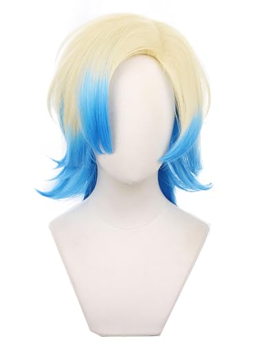 bi bi hou Blue Lock Michael Kaiser Cosplay Perücke Gold Blau Farbverlauf Kurze Anime Blue Lock Verkleidung Michael Kaiser Wig Halloween Karneval Party Kostüm Zubehör Anime Perücke Erwachsene bi bi hou Blue Lock Michael Kaiser Cosplay Perücke Gold Blau Farbverlauf Kurze Anime Blue Lock Verkleidung Michael Kaiser Wig Halloween Karneval Party Kostüm Zubehör Anime Perücke Erwachsene von bi bi hou