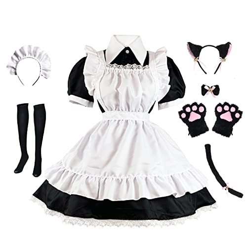 bi bi hou Britisches Maid Dress Anime Maid Kleid mit Katzenohr Set Dienstmädchen Kostüm Niedliche Lolita Kleid Halloween Karneval Cosplay Maid Kostüm bi bi hou Britisches Maid Dress Anime Maid Kleid mit Katzenohr Set Dienstmädchen Kostüm Niedliche Lolita Kleid Halloween Karneval Cosplay Maid Kostüm von bi bi hou