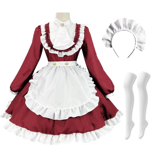 bi bi hou Britisches Maid Dress Damen Anime Outfit Maid Kleid Niedliche Lolita Kleid Dienstmädchen Kostüm für Café Restaurant Halloween Karneval Cosplay Maid Kostüm Komplettes Set Größe S-5XL bi bi hou Britisches Maid Dress Damen Anime Outfit Maid Kleid Niedliche Lolita Kleid Dienstmädchen Kostüm für Café Restaurant Halloween Karneval Cosplay Maid Kostüm Komplettes Set Größe S-5XL von bi bi hou