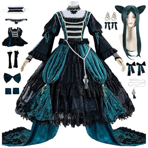 bi bi hou Ciel Cosplay Kostüm Set mit Perücke Anime Kuroshitsuji Verkleidung Emerald Witch Ciel Phantomhive Uniform Deluxe Grün Gothic Lolita Kleid Weihnachten Halloween Karneval Party Kostüm bi bi hou Ciel Cosplay Kostüm Set mit Perücke Anime Kuroshitsuji Verkleidung Emerald Witch Ciel Phantomhive Uniform Deluxe Grün Gothic Lolita Kleid Weihnachten Halloween Karneval Party Kostüm von bi bi hou