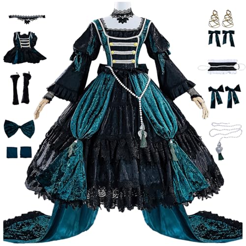 bi bi hou Ciel Cosplay Kostüm Set mit Perücke Anime Kuroshitsuji Verkleidung Emerald Witch Ciel Phantomhive Uniform Deluxe Grün Gothic Lolita Kleid Weihnachten Halloween Karneval Party Kostüm bi bi hou Ciel Cosplay Kostüm Set mit Perücke Anime Kuroshitsuji Verkleidung Emerald Witch Ciel Phantomhive Uniform Deluxe Grün Gothic Lolita Kleid Weihnachten Halloween Karneval Party Kostüm von bi bi hou
