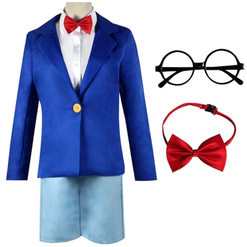 bi bi hou Conan Edogawa Cosplay Kostüm Set mit Brille Anime Detektiv Conan Verkleidung Edogawa Conan Uniform Weihnachten Halloween Karneval Party Bühnenauftritt Kostüm Erwachsene bi bi hou Conan Edogawa Cosplay Kostüm Set mit Brille Anime Detektiv Conan Verkleidung Edogawa Conan Uniform Weihnachten Halloween Karneval Party Bühnenauftritt Kostüm Erwachsene von bi bi hou