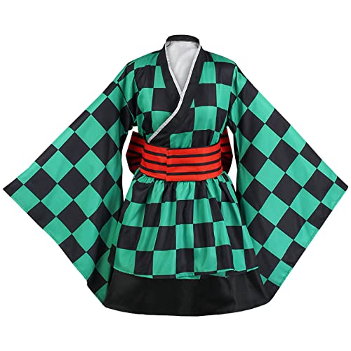 bi bi hou Damen Kamado Tanjirou Kostüm Maid Dress 3 Piece Set Anime Kostüm Kimetsu no Yaiba Cosplay Tanjirou Kimono Weihnachten Halloween Karneval Party Bühnenauftritt Kostüm Erwachsene bi bi hou Damen Kamado Tanjirou Kostüm Maid Dress 3 Piece Set Anime Kostüm Kimetsu no Yaiba Cosplay Tanjirou Kimono Weihnachten Halloween Karneval Party Bühnenauftritt Kostüm Erwachsene von bi bi hou