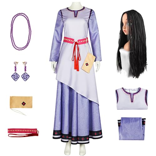 bi bi hou Damen Prinzessin Asha Kleid mit Zubehör Perücke Wish Asha Verkleidung Prinzessin Asha Cosplay Kostüm Weihnachten Halloween Karneval Party Bühnenauftritt Kostüm für Erwachsene bi bi hou Damen Prinzessin Asha Kleid mit Zubehör Perücke Wish Asha Verkleidung Prinzessin Asha Cosplay Kostüm Weihnachten Halloween Karneval Party Bühnenauftritt Kostüm für Erwachsene von bi bi hou