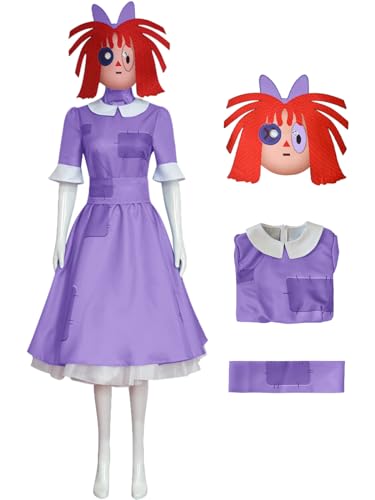 bi bi hou Damen Ragatha Cosplay Kostüm mit Maske Anime The Amazing Digital Circus Verkleidung Ragatha Cosplay Kleid Halloween Karneval Weihnachten Party Bühnenauftritt Kostüm für Erwachsene bi bi hou Damen Ragatha Cosplay Kostüm mit Maske Anime The Amazing Digital Circus Verkleidung Ragatha Cosplay Kleid Halloween Karneval Weihnachten Party Bühnenauftritt Kostüm für Erwachsene von bi bi hou
