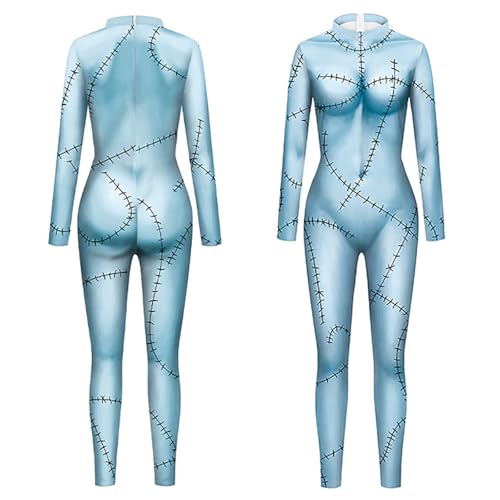bi bi hou Damen Sally Cosplay Kostüm Jumpsuit Film Jack Skellington Verkleidung Skelett Braut Sally Kostüm Gothic Gedruckt Outfit Weihnachten Halloween Karneval Party Bühnenauftritt Kleidung bi bi hou Damen Sally Cosplay Kostüm Jumpsuit Film Jack Skellington Verkleidung Skelett Braut Sally Kostüm Gothic Gedruckt Outfit Weihnachten Halloween Karneval Party Bühnenauftritt Kleidung von bi bi hou