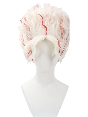 bi bi hou Dandadan Okarun Cosplay Perücke Weiß Länge 30cm Anime Dan Da Dan Verkleidung Ken Takakura Okarun Wig Halloween Karneval Party Kostüm Zubehör Anime Perücke Erwachsene von bi bi hou