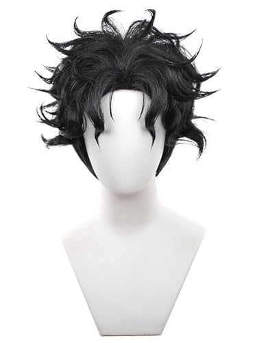bi bi hou Dandadan Takakura Ken Cosplay Perücke Schwarz Länge 32cm Anime Dan Da Dan Verkleidung Ken Takakura Wig Halloween Karneval Party Kostüm Zubehör Anime Perücke Erwachsene von bi bi hou