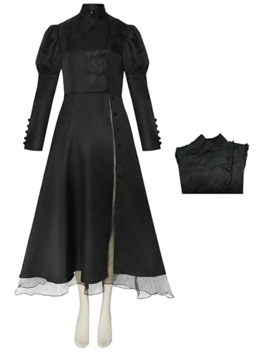 bi bi hou Elphaba Cosplay Kostüm Wicked Hexe Elphaba Verkleidung Hexen Kostüm Elphaba Uniform Schwarz Gothic Weihnachtstag Halloween Karneval Party Bühnenauftritt Kostüm Erwachsene von bi bi hou