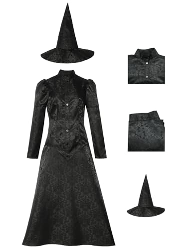 bi bi hou Elphaba Cosplay Kostüm Wicked Hexe Elphaba Verkleidung Hexen Kostüm Elphaba Uniform Schwarz Gothic Weihnachtstag Halloween Karneval Party Bühnenauftritt Kostüm Erwachsene bi bi hou Elphaba Cosplay Kostüm Wicked Hexe Elphaba Verkleidung Hexen Kostüm Elphaba Uniform Schwarz Gothic Weihnachtstag Halloween Karneval Party Bühnenauftritt Kostüm Erwachsene von bi bi hou