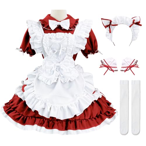 bi bi hou French Maid Dress Damen Anime Outfit Maid Cosplay Kleid Niedliche Lolita Kleid Dienstmädchen Kostüm für Café Restaurant Halloween Karneval Maid Kostüm Komplettes Set Größe S-5XL bi bi hou French Maid Dress Damen Anime Outfit Maid Cosplay Kleid Niedliche Lolita Kleid Dienstmädchen Kostüm für Café Restaurant Halloween Karneval Maid Kostüm Komplettes Set Größe S-5XL von bi bi hou