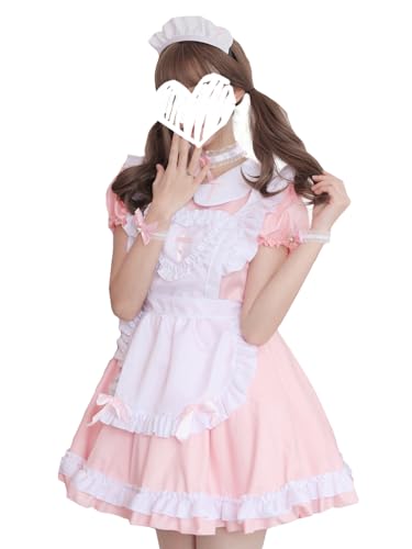 bi bi hou French Maid Dress Damen Anime Outfit Maid Kleid Niedliche Lolita Kleid Dienstmädchen Kostüm für Café Restaurant Halloween Karneval Cosplay Maid Kostüm Komplettes Set Größe S-5XL bi bi hou French Maid Dress Damen Anime Outfit Maid Kleid Niedliche Lolita Kleid Dienstmädchen Kostüm für Café Restaurant Halloween Karneval Cosplay Maid Kostüm Komplettes Set Größe S-5XL von bi bi hou