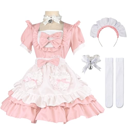 bi bi hou French Maid Dress Damen Anime Outfit Maid Kleid Niedliche Lolita Kleid Dienstmädchen Kostüm für Café Restaurant Halloween Karneval Cosplay Maid Kostüm Komplettes Set Größe S-5XL bi bi hou French Maid Dress Damen Anime Outfit Maid Kleid Niedliche Lolita Kleid Dienstmädchen Kostüm für Café Restaurant Halloween Karneval Cosplay Maid Kostüm Komplettes Set Größe S-5XL von bi bi hou