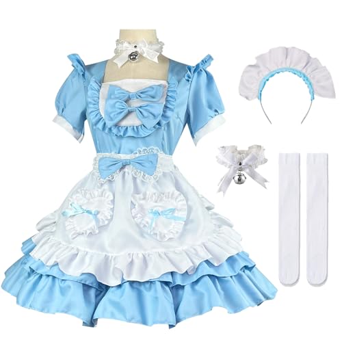 bi bi hou French Maid Dress Damen Anime Outfit Maid Kleid Niedliche Lolita Kleid Dienstmädchen Kostüm für Café Restaurant Halloween Karneval Cosplay Maid Kostüm Komplettes Set Größe S-5XL bi bi hou French Maid Dress Damen Anime Outfit Maid Kleid Niedliche Lolita Kleid Dienstmädchen Kostüm für Café Restaurant Halloween Karneval Cosplay Maid Kostüm Komplettes Set Größe S-5XL von bi bi hou