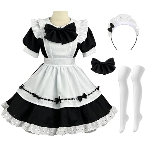bi bi hou French Maid Dress Damen Anime Outfit Maid Kleid Niedliche Lolita Kleid Dienstmädchen Kostüm für Café Restaurant Halloween Karneval Cosplay Maid Kostüm Komplettes Set Größe S-5XL bi bi hou French Maid Dress Damen Anime Outfit Maid Kleid Niedliche Lolita Kleid Dienstmädchen Kostüm für Café Restaurant Halloween Karneval Cosplay Maid Kostüm Komplettes Set Größe S-5XL von bi bi hou