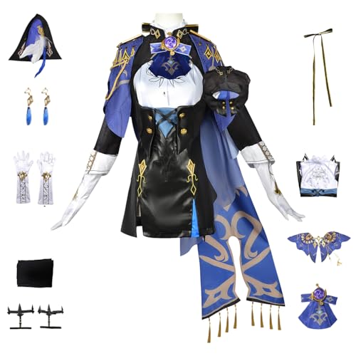 bi bi hou Genshin Impact Clorinde Cosplay Kostüm Komplettes Set mit Perücke Genshin Clorinde Cosplay Verkleidung Clorinde Cosplay Uniform Halloween Karneval Party Bühnenauftritt Kostüm bi bi hou Genshin Impact Clorinde Cosplay Kostüm Komplettes Set mit Perücke Genshin Clorinde Cosplay Verkleidung Clorinde Cosplay Uniform Halloween Karneval Party Bühnenauftritt Kostüm von bi bi hou
