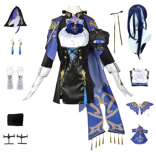 bi bi hou Genshin Impact Clorinde Cosplay Kostüm Komplettes Set mit Perücke Genshin Clorinde Cosplay Verkleidung Clorinde Cosplay Uniform Halloween Karneval Party Bühnenauftritt Kostüm bi bi hou Genshin Impact Clorinde Cosplay Kostüm Komplettes Set mit Perücke Genshin Clorinde Cosplay Verkleidung Clorinde Cosplay Uniform Halloween Karneval Party Bühnenauftritt Kostüm von bi bi hou