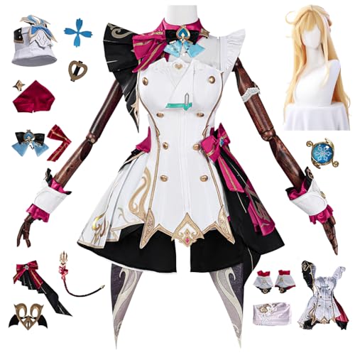 bi bi hou Genshin Impact Escoffier Cosplay Kostüm Komplettes Set mit Perücke Genshin Cosplay Verkleidung Escoffier Uniform Weihnachtstag Halloween Karneval Party Bühnenauftritt Kostüm bi bi hou Genshin Impact Escoffier Cosplay Kostüm Komplettes Set mit Perücke Genshin Cosplay Verkleidung Escoffier Uniform Weihnachtstag Halloween Karneval Party Bühnenauftritt Kostüm von bi bi hou