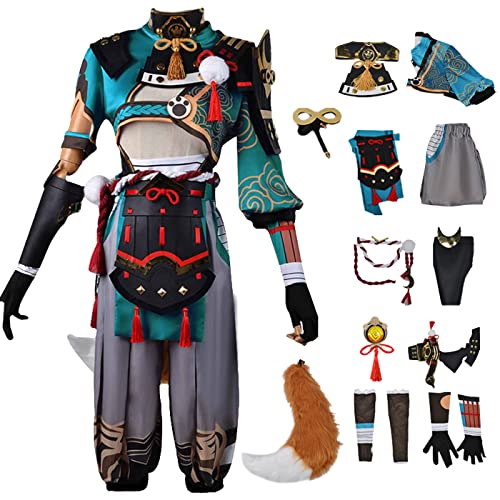 bi bi hou Genshin Impact Gorou Cosplay Kostüm Set mit Perücke Schwänze Genshin Gorou Cosplay Verkleidung Gorou Cosplay Uniform Halloween Karneval Party Bühnenauftritt Kostüm Erwachsene bi bi hou Genshin Impact Gorou Cosplay Kostüm Set mit Perücke Schwänze Genshin Gorou Cosplay Verkleidung Gorou Cosplay Uniform Halloween Karneval Party Bühnenauftritt Kostüm Erwachsene von bi bi hou