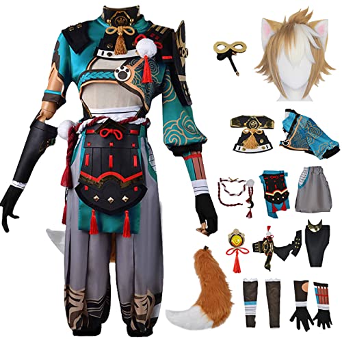 bi bi hou Genshin Impact Gorou Cosplay Kostüm Set mit Perücke Schwänze Genshin Gorou Cosplay Verkleidung Gorou Cosplay Uniform Halloween Karneval Party Bühnenauftritt Kostüm Erwachsene bi bi hou Genshin Impact Gorou Cosplay Kostüm Set mit Perücke Schwänze Genshin Gorou Cosplay Verkleidung Gorou Cosplay Uniform Halloween Karneval Party Bühnenauftritt Kostüm Erwachsene von bi bi hou