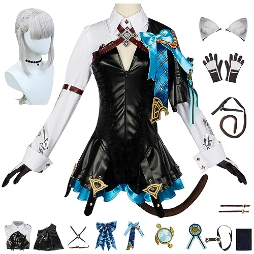 bi bi hou Genshin Impact Lynette Cosplay Kostüm Komplettes Set mit Perücke Genshin Lynette Cosplay Verkleidung Lynette Cosplay Uniform Halloween Karneval Party Bühnenauftritt Kostüm bi bi hou Genshin Impact Lynette Cosplay Kostüm Komplettes Set mit Perücke Genshin Lynette Cosplay Verkleidung Lynette Cosplay Uniform Halloween Karneval Party Bühnenauftritt Kostüm von bi bi hou