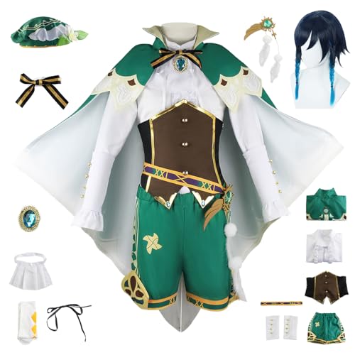 bi bi hou Genshin Impact Venti Cosplay Kostüm Komplettes Set mit Perücke Genshin Cosplay Verkleidung Venti Uniform Weihnachtstag Halloween Karneval Party Bühnenauftritt Kostüm bi bi hou Genshin Impact Venti Cosplay Kostüm Komplettes Set mit Perücke Genshin Cosplay Verkleidung Venti Uniform Weihnachtstag Halloween Karneval Party Bühnenauftritt Kostüm von bi bi hou