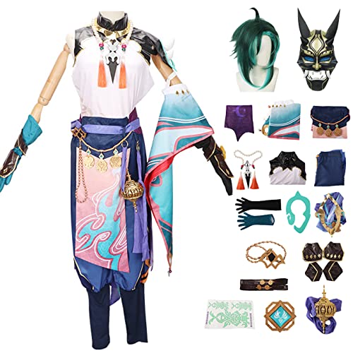 bi bi hou Genshin Impact Xiao Cosplay Kostüm Komplettes Set mit Perücke Genshin Xiao Cosplay Verkleidung Xiao Cosplay Uniform Halloween Karneval Party Bühnenauftritt Kostüm Erwachsene bi bi hou Genshin Impact Xiao Cosplay Kostüm Komplettes Set mit Perücke Genshin Xiao Cosplay Verkleidung Xiao Cosplay Uniform Halloween Karneval Party Bühnenauftritt Kostüm Erwachsene von bi bi hou