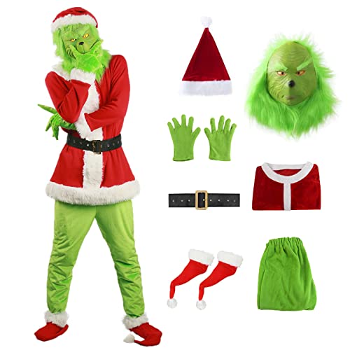 bi bi hou Grinch Kostüm mit Mask Zubehör Weihnachten Grinch Cosplay Kostüm Anime Cosplay Outfit Halloween Karneval Party Bühnenauftritt Kostüm für Erwachsene bi bi hou Grinch Kostüm mit Mask Zubehör Weihnachten Grinch Cosplay Kostüm Anime Cosplay Outfit Halloween Karneval Party Bühnenauftritt Kostüm für Erwachsene von bi bi hou