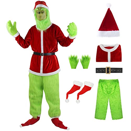 bi bi hou Grinch Kostüm mit Mask Zubehör Weihnachten Grinch Cosplay Kostüm Anime Cosplay Outfit Halloween Karneval Party Bühnenauftritt Kostüm für Erwachsene bi bi hou Grinch Kostüm mit Mask Zubehör Weihnachten Grinch Cosplay Kostüm Anime Cosplay Outfit Halloween Karneval Party Bühnenauftritt Kostüm für Erwachsene von bi bi hou